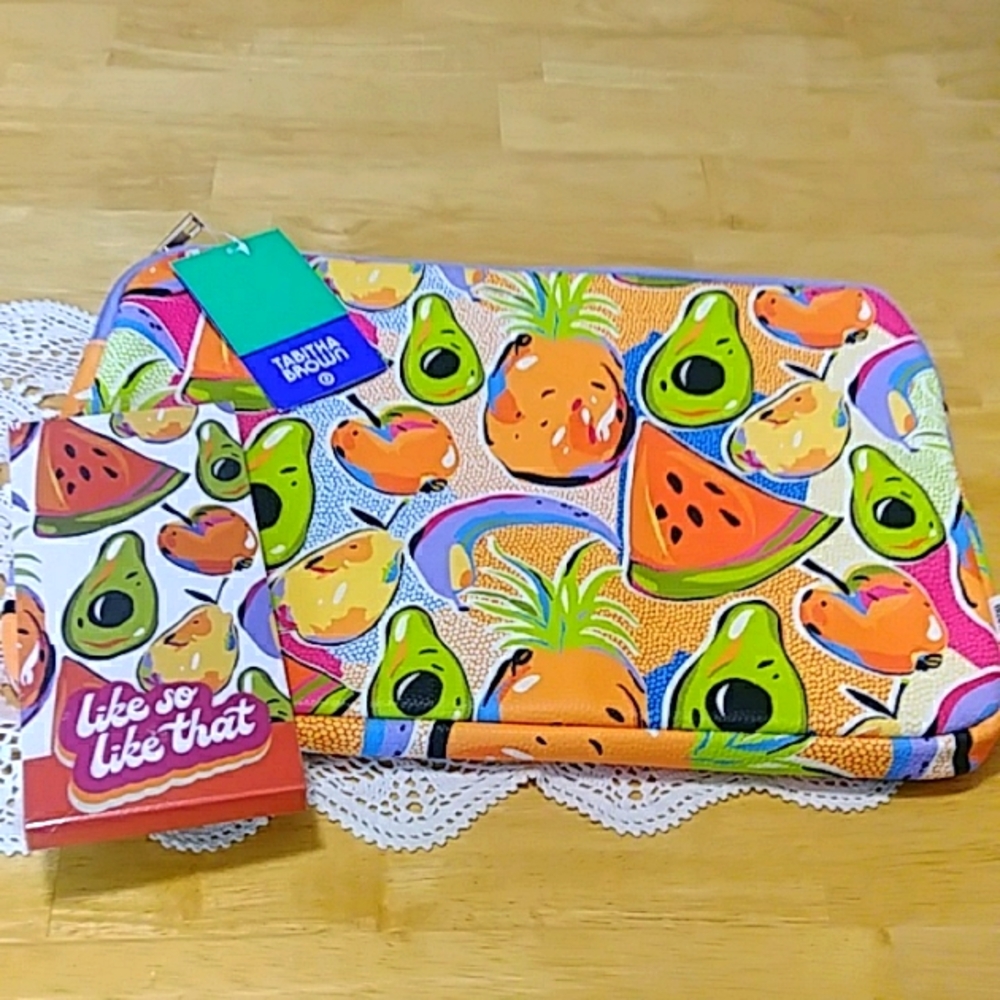 Tabitha Brown BundleTropical Fruit Tech Case Pouch and notepad Nwt